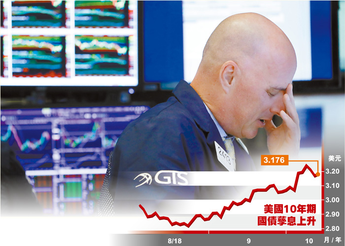 美股連續兩日累計下跌逾1370點,圖為紐約證券交易所內操作員都不忍直視。美聯社
