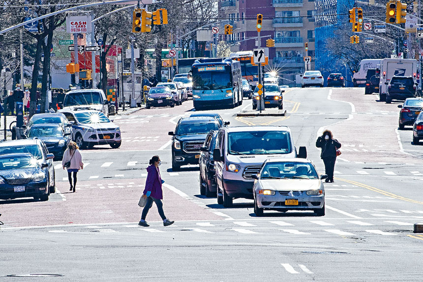 紐市5區早上繁忙時間的平均車速提高三成。美聯社