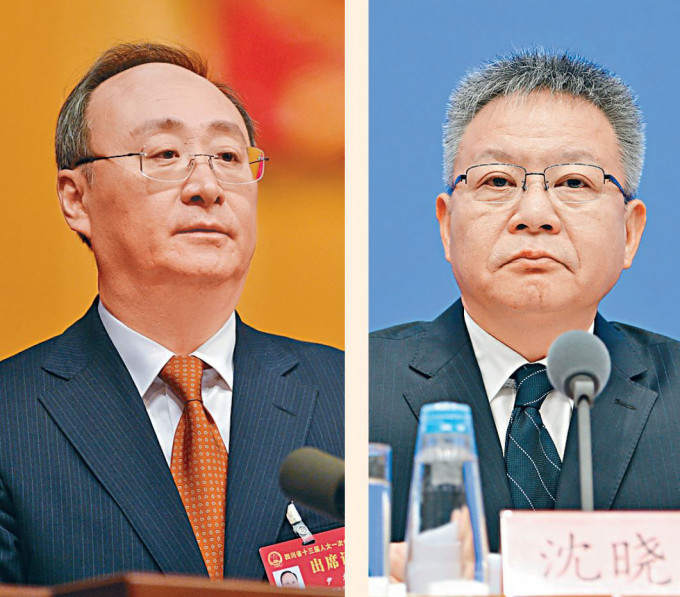 尹力(左)、沈曉明(右)。